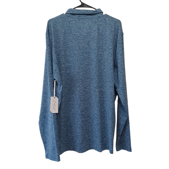 Stylus Mens Mock Neck Long Sleeve Quarter-Zip Pullover - Picture 2 of 2